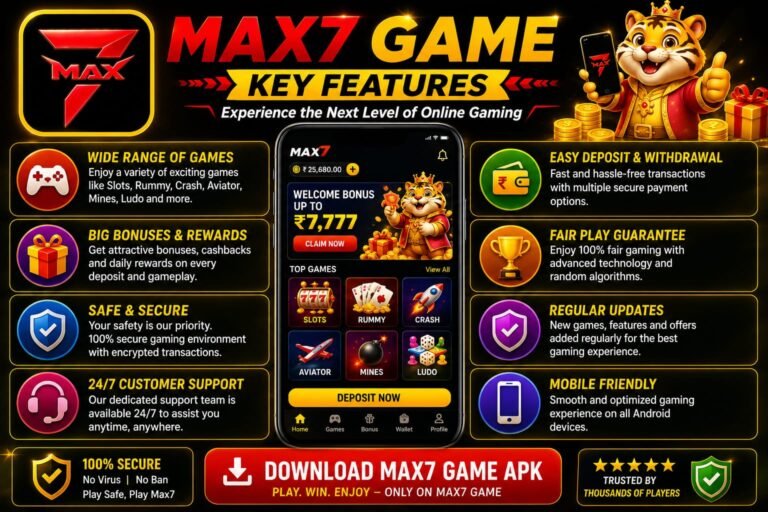 Max7 Game key features and mobile gaming options